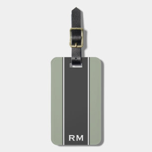 Étiquette À Bagage Monogramme personnalisé moderne et lisse
