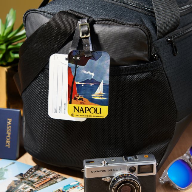 Étiquette À Bagage monogramme personnalisé Napoli (Naples) (Recto & Verso)