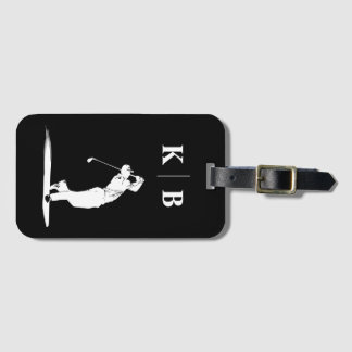Étiquette À Bagage Monogramme personnalisé Noir Blanc Personnalisé Go