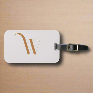 Étiquette À Bagage Monogramme personnalisé Nom initial Typographie Br