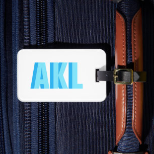 Étiquette À Bagage Monogramme personnalisé ombre bleu pastel personna