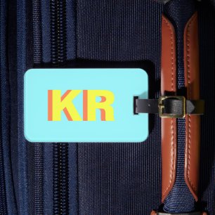 Étiquette À Bagage Monogramme personnalisé ombre tendance moderne