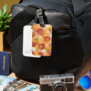Étiquette À Bagage monogramme personnalisé PIZZA