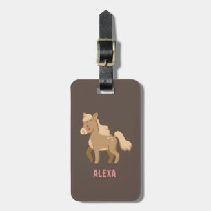 Étiquette À Bagage Monogramme Personnalisé Pony Equestrian Cheval Gir