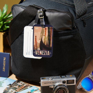 Étiquette À Bagage Monogramme personnalisé Venezia (Venise)