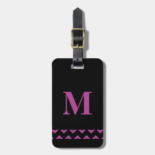 Étiquette À Bagage Monogramme personnalisé violet et noir