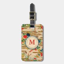 Monogramme personnalisé Voyage de noces Floral vin