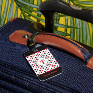 Étiquette À Bagage Monogramme Poker Personnalisé Jouer Un Costume Car