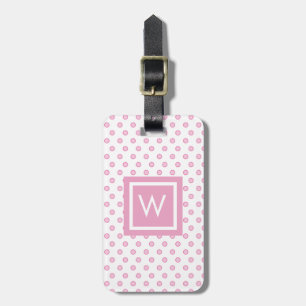 Étiquette À Bagage Monogramme Polka Dot Personnalisé