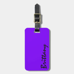 Étiquette À Bagage Monogramme pourpre et noir au néon lumineux à la
