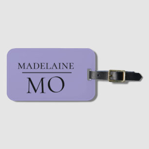Étiquette À Bagage Monogramme Purple Black Voyage personnel