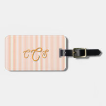 Monogramme rayé pêche et orange