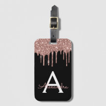 Monogramme rose Parties scintillant noire en or