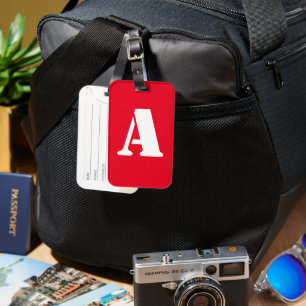 Étiquette À Bagage Monogramme rouge