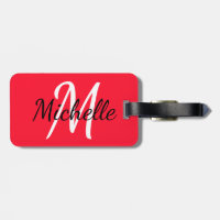 Monogramme simple et moderne rouge et blanc