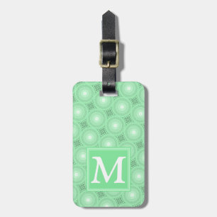 Étiquette À Bagage Monogramme vert ressort cercles motif
