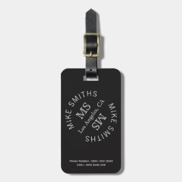 Étiquette À Bagage monogramme voyage dans le monde noir
