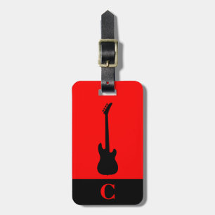 Étiquette À Bagage Monogramme Voyage Musique basse électrique Guitare
