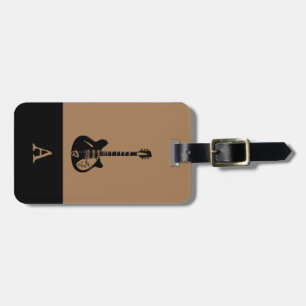 Étiquette À Bagage Monogramme Voyage Musique basse électrique Guitare