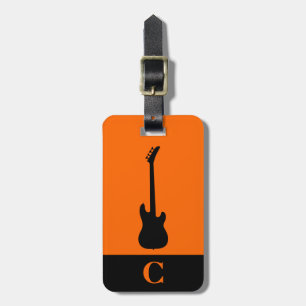 Étiquette À Bagage Monogramme Voyage Musique basse électrique Guitare