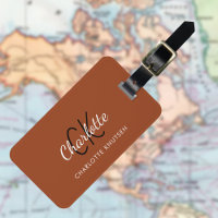 Monogrammed orange brûlé