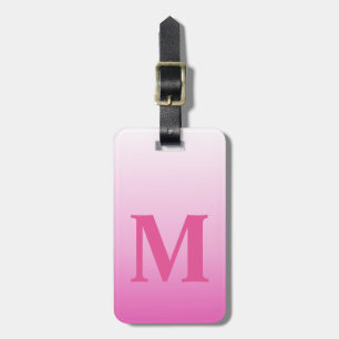 Étiquette À Bagage monogrammes rose pâle magenta cerisier rose