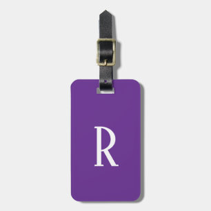 Étiquette À Bagage Monogrammes royales violettes Nom Cadeau cool Fave
