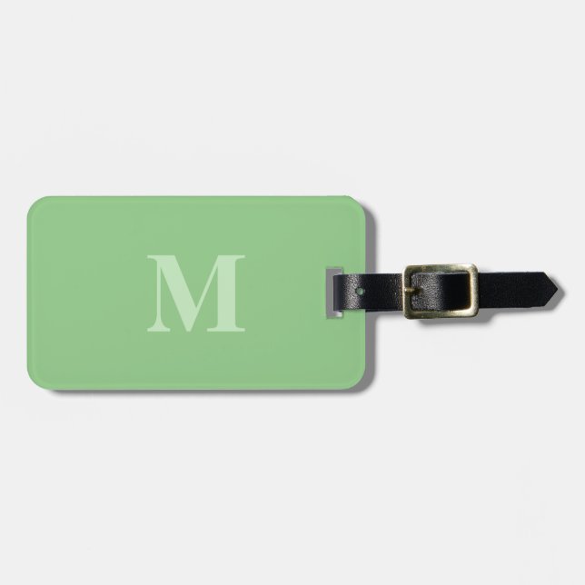 Étiquette À Bagage Monograms Sage Green Black Party Favoriser Cadeau (Devant horizontal)