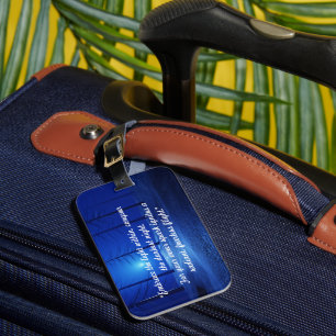 Étiquette À Bagage Monographie moderne de la forêt bleu foncé