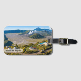 Étiquette À Bagage Mont Bromo Volcan Aérien Luxe