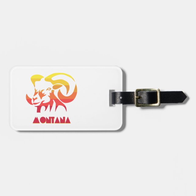 Étiquette À Bagage Montana Bighorn (Devant horizontal)