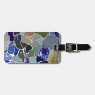 Étiquette À Bagage Mosaïques de bleu d'Antoni Gaudi