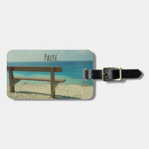 Étiquette À Bagage Mot inspirant : Pause Thème Plage
