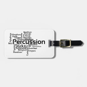 Étiquette À Bagage Mot Percussion Texte noir noir