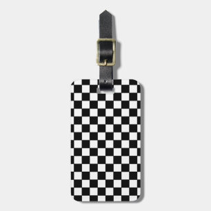 Étiquette À Bagage motif à chèque noir