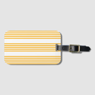 Étiquette À Bagage Motif à cinq bandes jaune et blanc ensoleillé