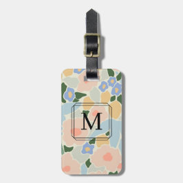 Étiquette À Bagage Motif à fleurs rose clair de Monogram Pastel