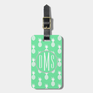Étiquette À Bagage Motif à la menthe d'ananas  Monogramme