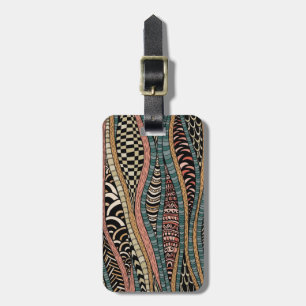 Étiquette À Bagage Motif abstrait dans le style ethnique