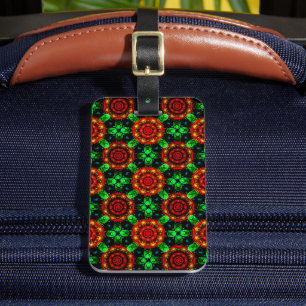 Étiquette À Bagage Motif Abstrait Floral Moderne Bohème Élégant #504