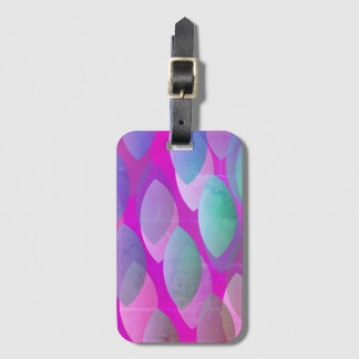 Étiquette À Bagage Motif Abstrait Moderne | Magenta Violet Rose Turqu