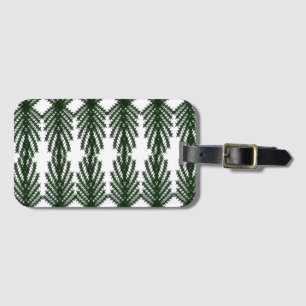 Étiquette À Bagage Motif Abstrait Personnalisé d'Arbre de Pin Vert Fo