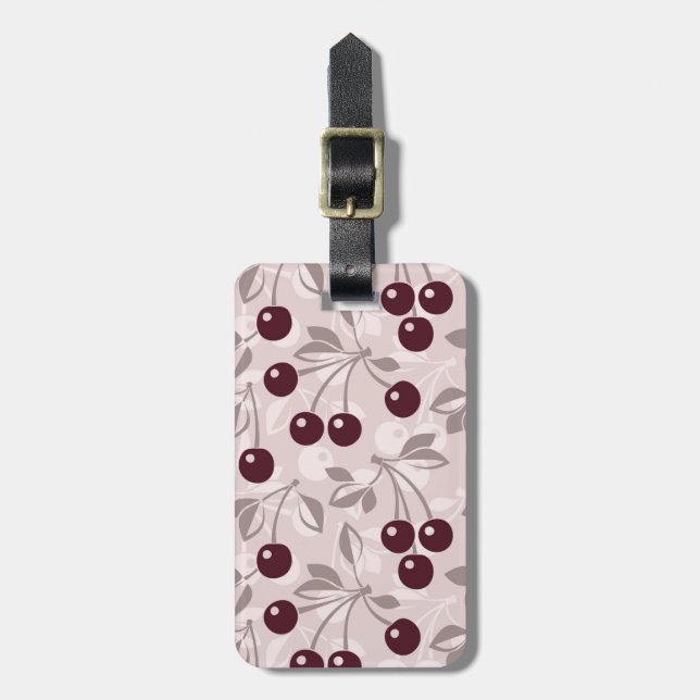 Étiquette À Bagage Motif aux cerises 2 (Devant Vertical)