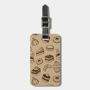 Étiquette À Bagage Motif avec des gâteaux, des desserts et la