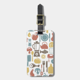 Étiquette À Bagage Motif avec des icônes de cuisine