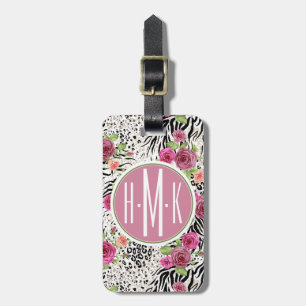 Étiquette À Bagage Motif avec Posters de animaux  Monogramme