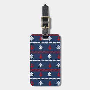 Étiquette À Bagage Motif blanc et bleu rouge d'océan
