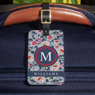 Étiquette À Bagage Motif bleu bleu bleu marine