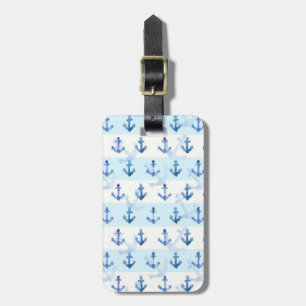 Étiquette À Bagage Motif bleu en pastel d'Ancre