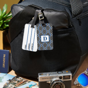 Étiquette À Bagage Motif bleu transparent